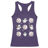 Halloween Baseball Racerback Tank Top Cute Ghost Playing Ball Gift - Wonder Print Shop