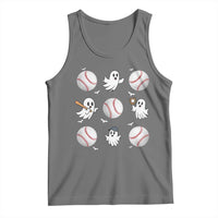 Halloween Baseball Tank Top Cute Ghost Playing Ball Gift - Wonder Print Shop