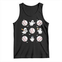 Halloween Baseball Tank Top Cute Ghost Playing Ball Gift - Wonder Print Shop