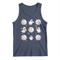 Halloween Baseball Tank Top Cute Ghost Playing Ball Gift - Wonder Print Shop