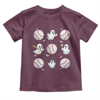 Halloween Baseball Toddler T Shirt Cute Ghost Playing Ball Gift - Wonder Print Shop