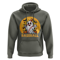 Funny Halloween Baseball Hoodie Cute Boo Playing Ball Gift - Wonder Print Shop