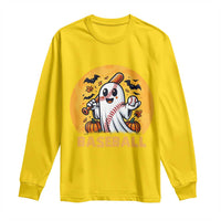Funny Halloween Baseball Long Sleeve Shirt Cute Boo Playing Ball Gift - Wonder Print Shop