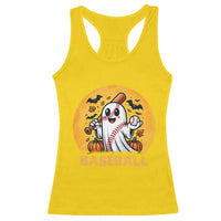 Funny Halloween Baseball Racerback Tank Top Cute Boo Playing Ball Gift - Wonder Print Shop