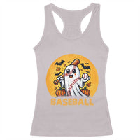 Funny Halloween Baseball Racerback Tank Top Cute Boo Playing Ball Gift - Wonder Print Shop