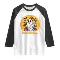 Funny Halloween Baseball Raglan Shirt Cute Boo Playing Ball Gift - Wonder Print Shop