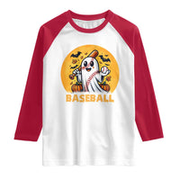 Funny Halloween Baseball Raglan Shirt Cute Boo Playing Ball Gift - Wonder Print Shop