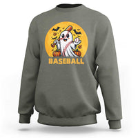 Funny Halloween Baseball Sweatshirt Cute Boo Playing Ball Gift - Wonder Print Shop