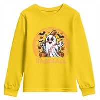 Funny Halloween Baseball Youth Sweatshirt Cute Boo Playing Ball Gift - Wonder Print Shop