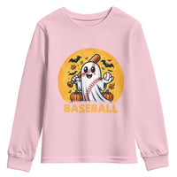 Funny Halloween Baseball Youth Sweatshirt Cute Boo Playing Ball Gift - Wonder Print Shop