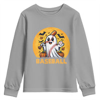 Funny Halloween Baseball Youth Sweatshirt Cute Boo Playing Ball Gift - Wonder Print Shop