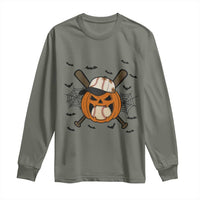 Creepy Jack O Lantern Baseball Long Sleeve Shirt Halloween Gift - Wonder Print Shop