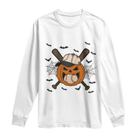 Creepy Jack O Lantern Baseball Long Sleeve Shirt Halloween Gift - Wonder Print Shop