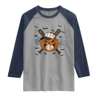 Creepy Jack O Lantern Baseball Raglan Shirt Halloween Gift - Wonder Print Shop