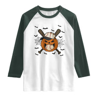 Creepy Jack O Lantern Baseball Raglan Shirt Halloween Gift - Wonder Print Shop