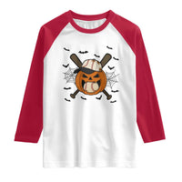 Creepy Jack O Lantern Baseball Raglan Shirt Halloween Gift - Wonder Print Shop
