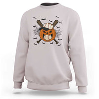 Creepy Jack O Lantern Baseball Sweatshirt Halloween Gift - Wonder Print Shop