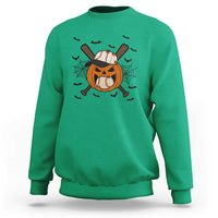 Creepy Jack O Lantern Baseball Sweatshirt Halloween Gift - Wonder Print Shop