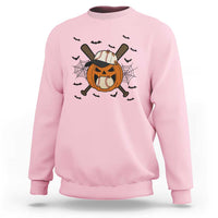 Creepy Jack O Lantern Baseball Sweatshirt Halloween Gift - Wonder Print Shop