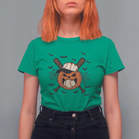 Creepy Jack O Lantern Baseball T Shirt For Women Halloween Gift - Wonder Print Shop