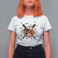 Creepy Jack O Lantern Baseball T Shirt For Women Halloween Gift - Wonder Print Shop