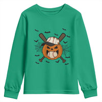 Creepy Jack O Lantern Baseball Youth Sweatshirt Halloween Gift - Wonder Print Shop
