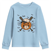 Creepy Jack O Lantern Baseball Youth Sweatshirt Halloween Gift - Wonder Print Shop