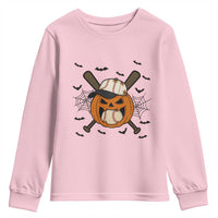 Creepy Jack O Lantern Baseball Youth Sweatshirt Halloween Gift - Wonder Print Shop