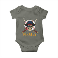 Pirates Baseball Baby Onesie Skeleton Sport Lover Gift - Wonder Print Shop