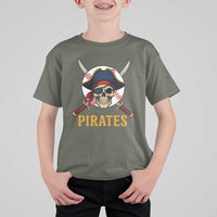 Pirates Baseball T Shirt For Kid Skeleton Sport Lover Gift - Wonder Print Shop