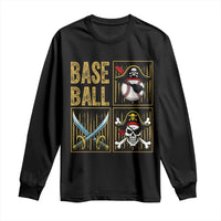 Funny Pirate Skeleton Baseball Long Sleeve Shirt Sports Lover Gifts - Wonder Print Shop