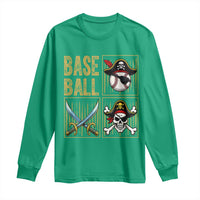 Funny Pirate Skeleton Baseball Long Sleeve Shirt Sports Lover Gifts - Wonder Print Shop
