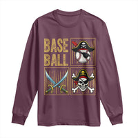 Funny Pirate Skeleton Baseball Long Sleeve Shirt Sports Lover Gifts - Wonder Print Shop