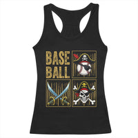 Funny Pirate Skeleton Baseball Racerback Tank Top Sports Lover Gifts - Wonder Print Shop