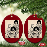 Vintage 70s Afro Queen Black Girl Pride Fashion Ceramic Ornament