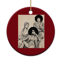 Vintage 70s Afro Queen Black Girl Pride Fashion Ceramic Ornament