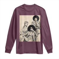 Vintage 70s Afro Queen Black Girl Pride Fashion Long Sleeve Shirt