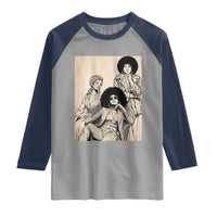 Vintage 70s Afro Queen Black Girl Pride Fashion Raglan Shirt