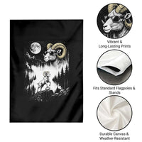 Cool Ram Wearing Sunglasses Moon Nature Vintage Graphic Garden Flag
