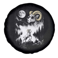 Cool Ram Wearing Sunglasses Moon Nature Vintage Graphic Spare Tire Cover