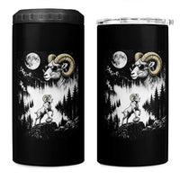 Cool Ram Wearing Sunglasses Moon Nature Vintage Graphic 4 in 1 Can Cooler Tumbler