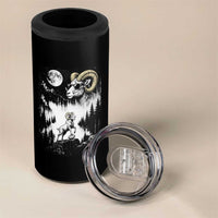 Cool Ram Wearing Sunglasses Moon Nature Vintage Graphic 4 in 1 Can Cooler Tumbler