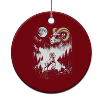 Cool Ram Wearing Sunglasses Moon Nature Vintage Graphic Ceramic Ornament