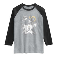 Cool Ram Wearing Sunglasses Moon Nature Vintage Graphic Raglan Shirt