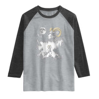 Cool Ram Wearing Sunglasses Moon Nature Vintage Graphic Raglan Shirt