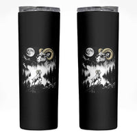 Cool Ram Wearing Sunglasses Moon Nature Vintage Graphic Skinny Tumbler