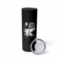 Cool Ram Wearing Sunglasses Moon Nature Vintage Graphic Skinny Tumbler