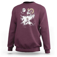 Cool Ram Wearing Sunglasses Moon Nature Vintage Graphic Sweatshirt