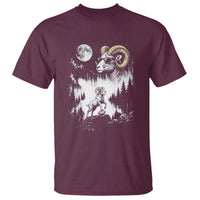 Cool Ram Wearing Sunglasses Moon Nature Vintage Graphic T Shirt
