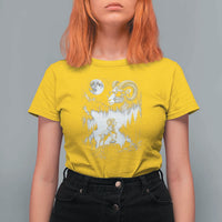 Cool Ram Wearing Sunglasses Moon Nature Vintage Graphic T Shirt For Women